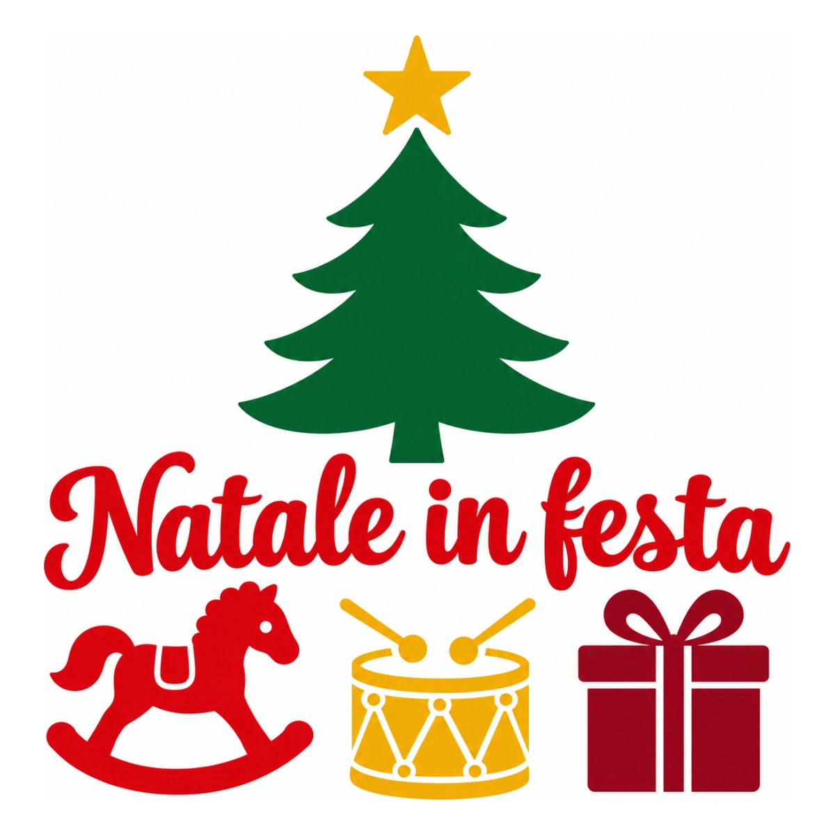Vetrofania Natale multicolore - Giocattoli sotto l’albero