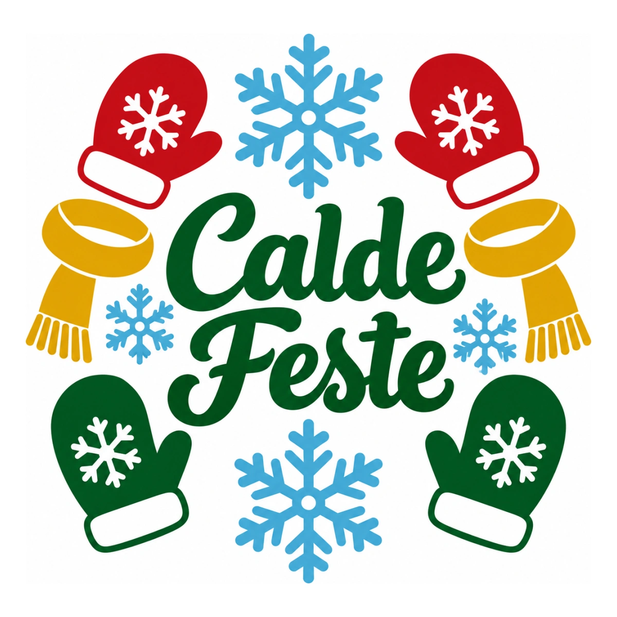 Vetrofania Natale multicolore - Guanti e sciarpe
