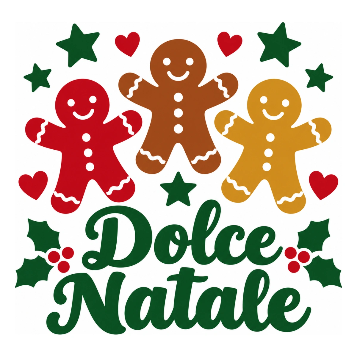 Vetrofania Natale multicolore - Omini di pan di zenzero