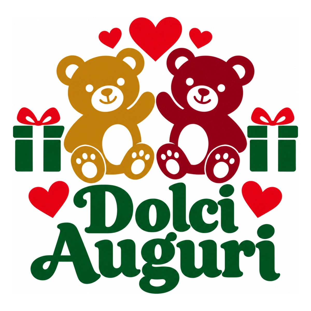 Vetrofania Natale multicolore - Orsetti degli auguri