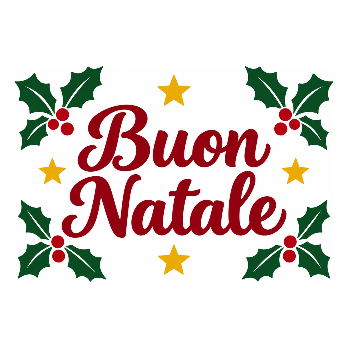 Vetrofania Natale multicolore - Rami di agrifoglio