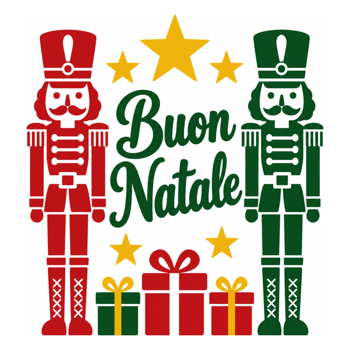 Vetrofania Natale multicolore - Schiaccianoci natalizi