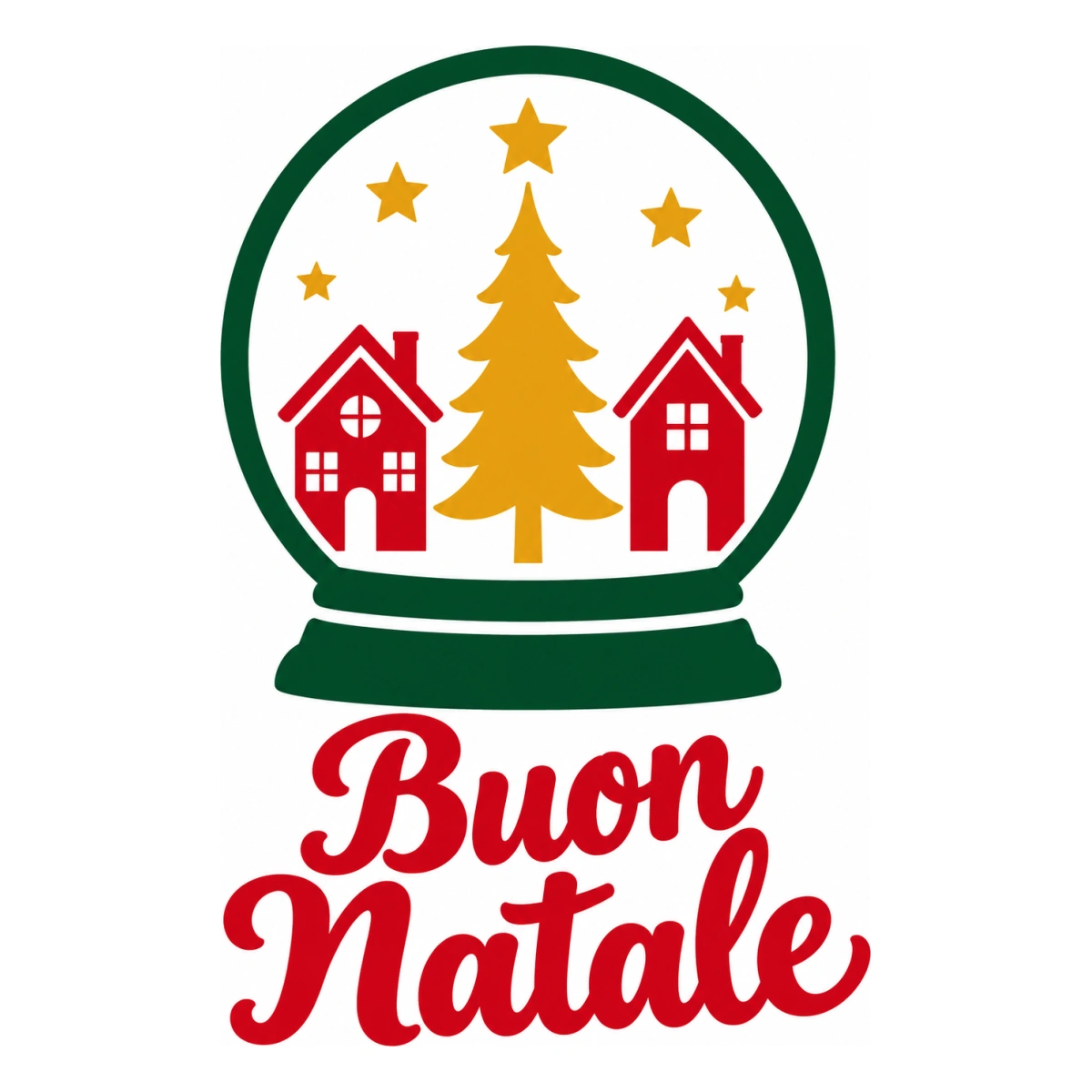 Vetrofania Natale multicolore - Sfera del villaggio