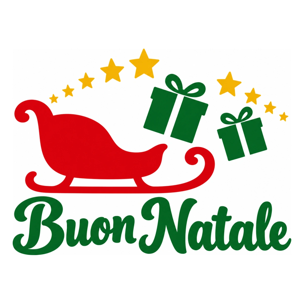 Vetrofania Natale multicolore - Slitta dei regali