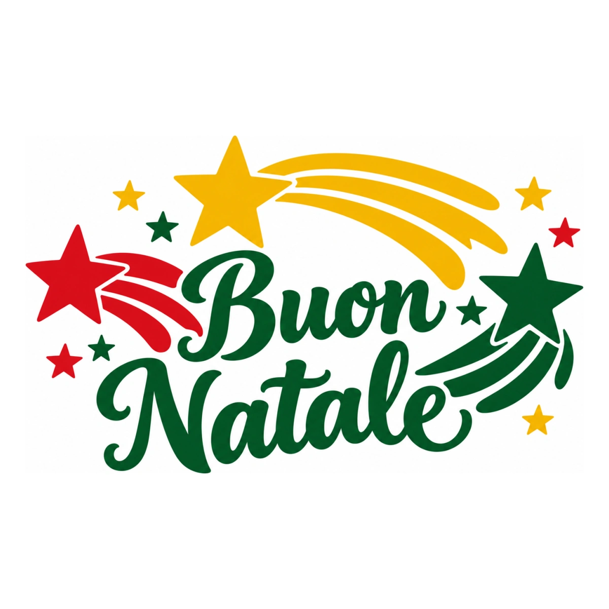 Vetrofania Natale multicolore - Stelle comete