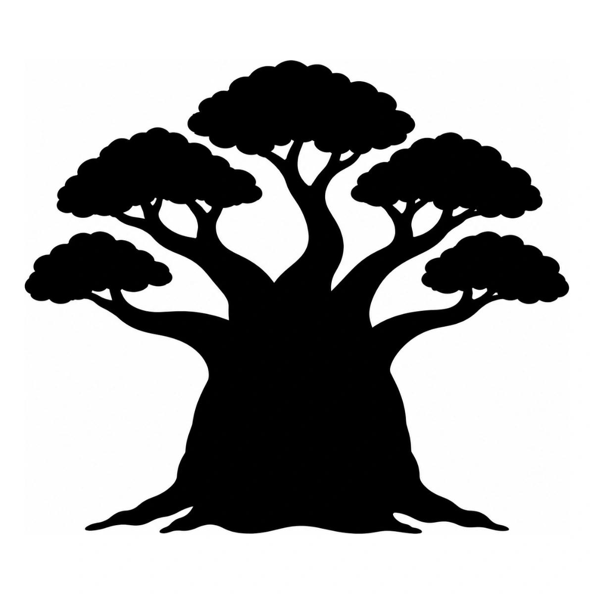 Baobab immaginario - disegno adesivo monocolore