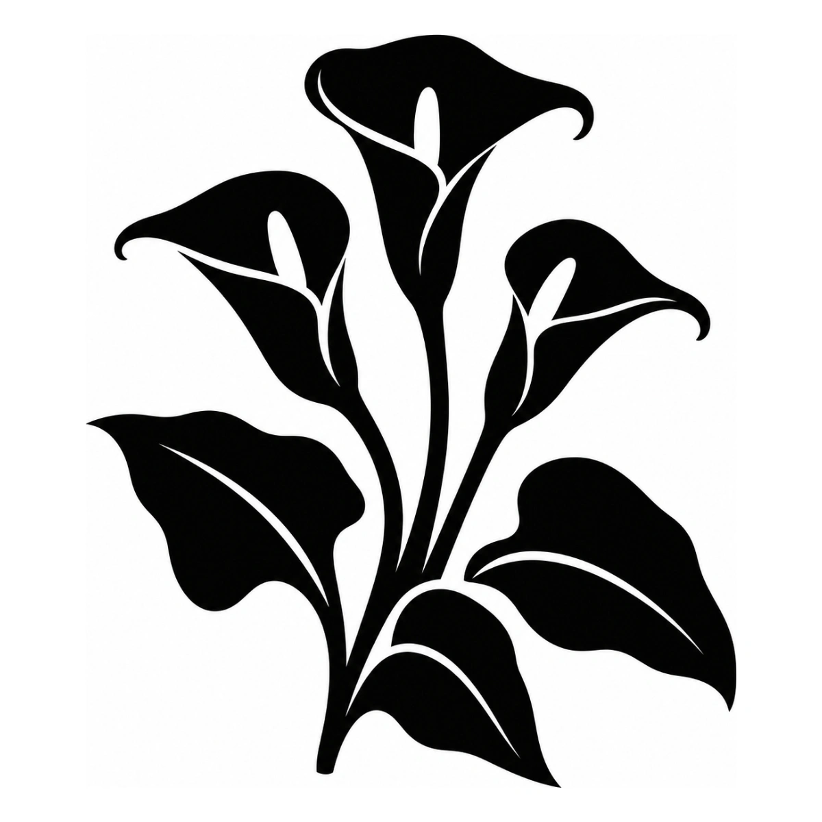 Bouquet di calle - disegno adesivo monocolore