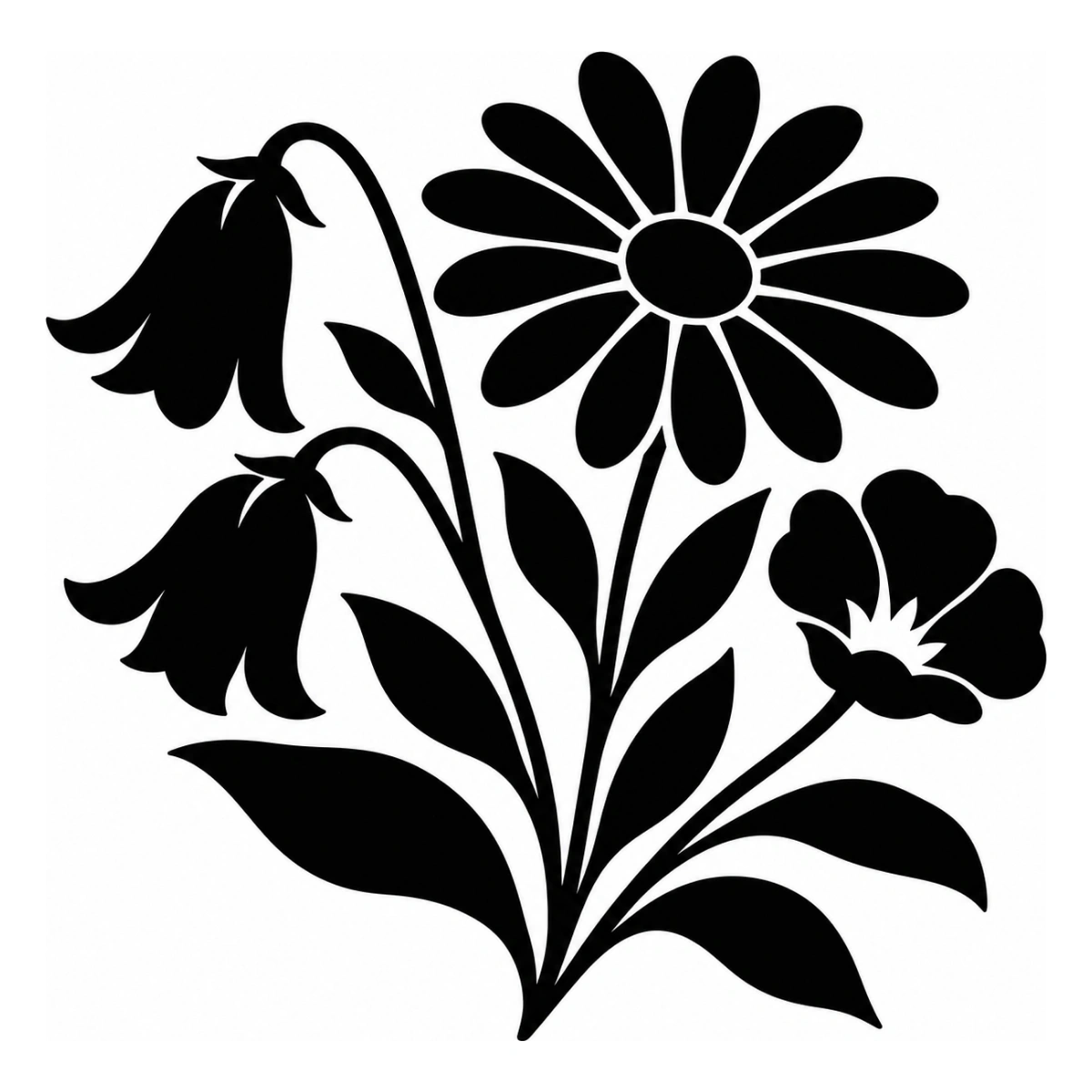 Bouquet di campo - disegno adesivo monocolore