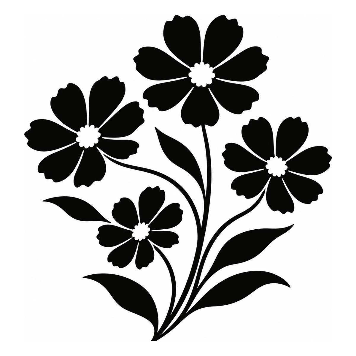 Cosmee danzanti - disegno adesivo monocolore