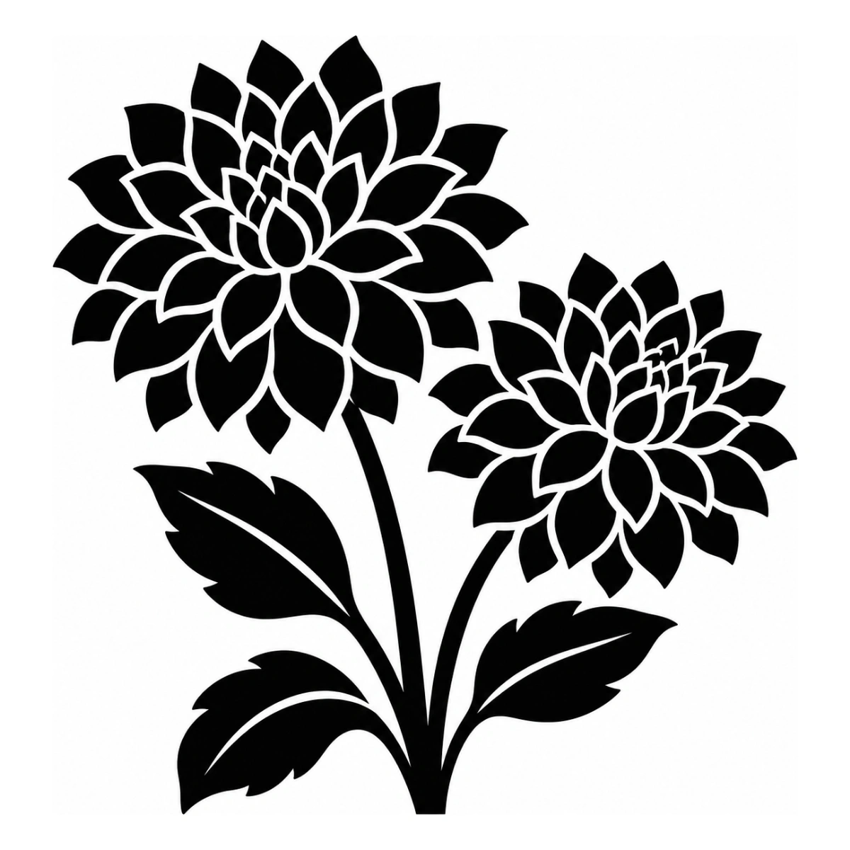 Dalie geometriche - disegno adesivo monocolore