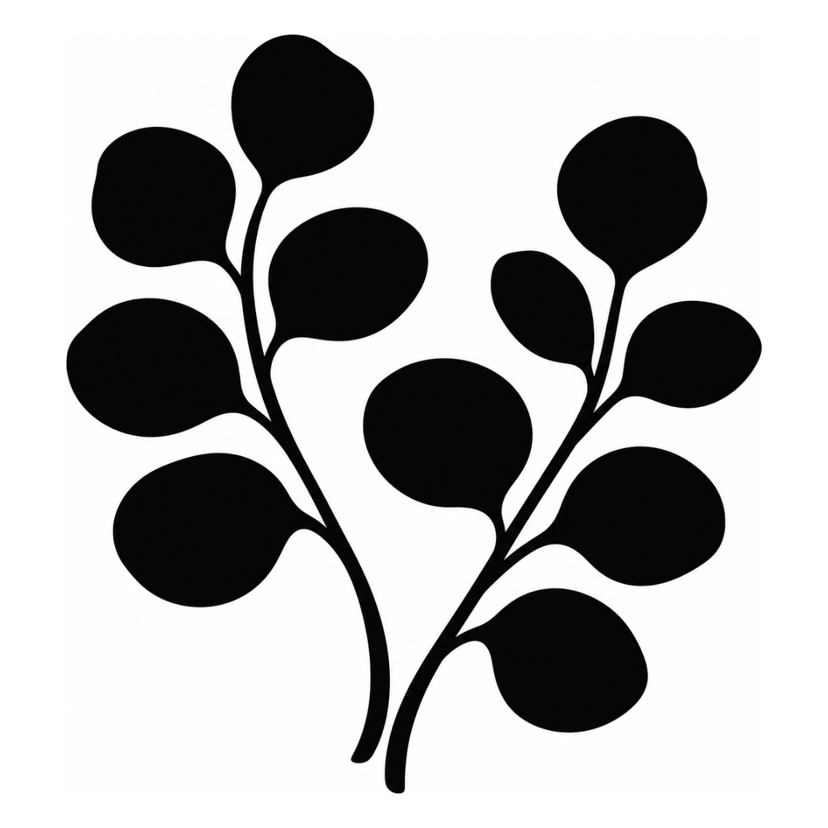 Eucalipto leggero - disegno adesivo monocolore