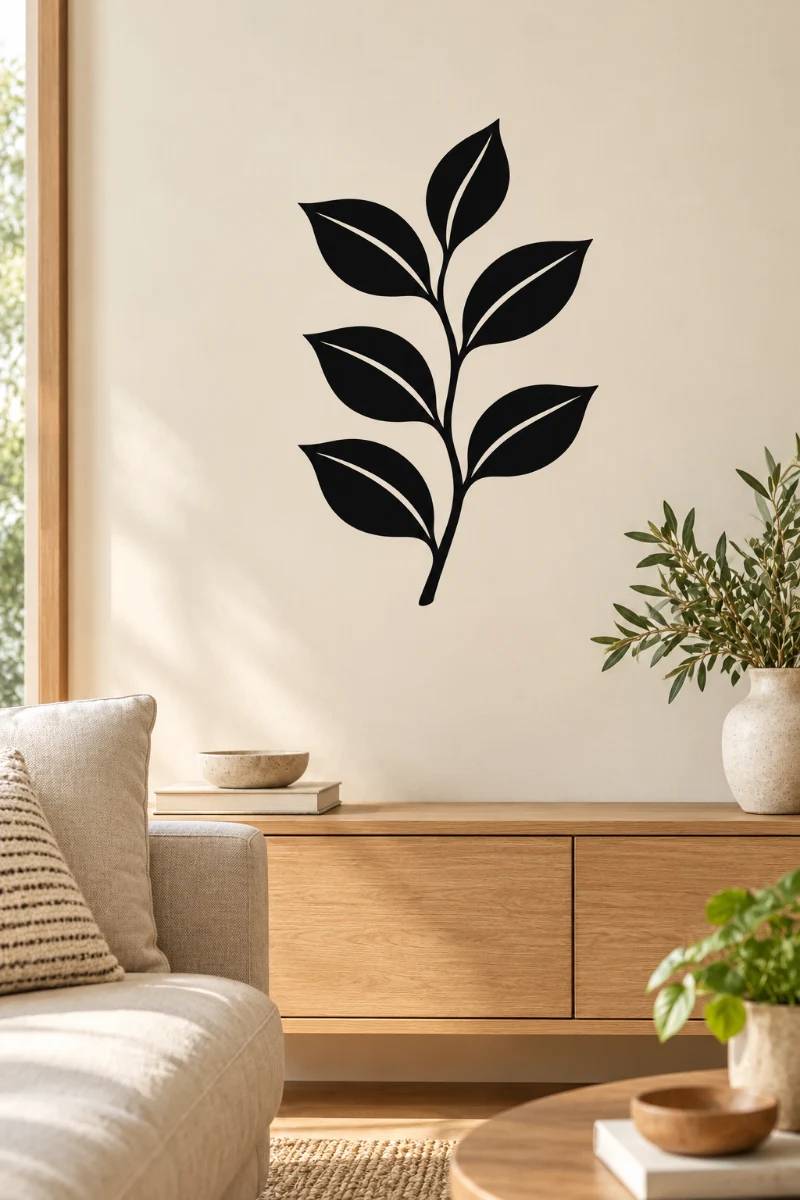 Ficus elegante - simulazione su parete liscia del soggiorno
