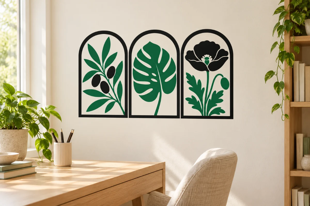 Giardino in tre archi - simulazione su parete liscia dello studio