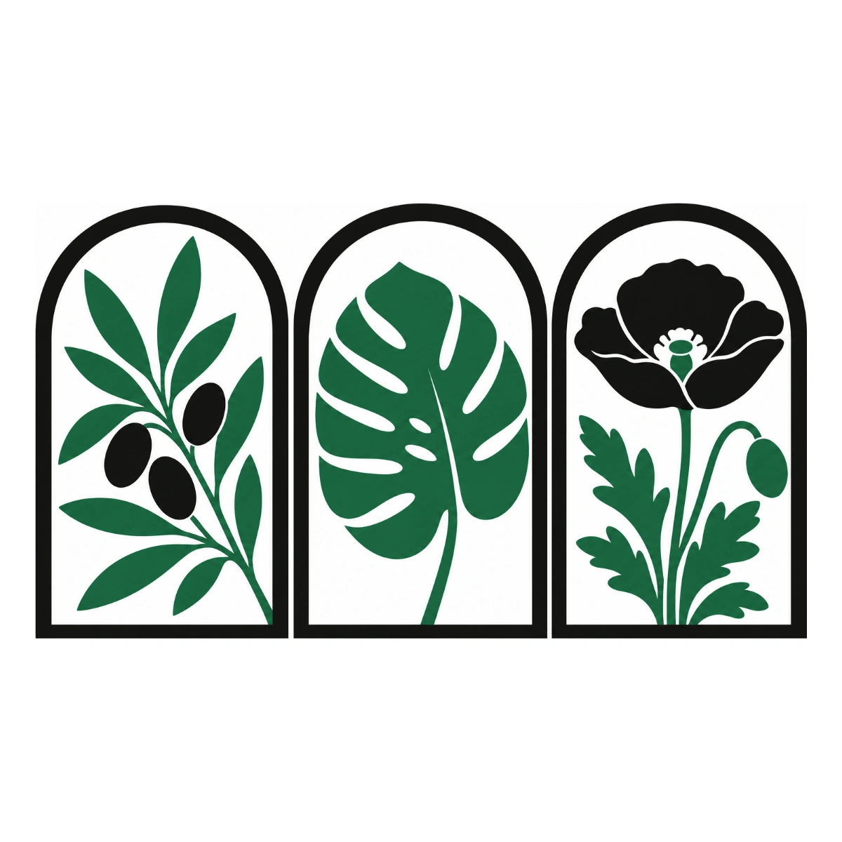 Giardino in tre archi - disegno adesivo multicolore