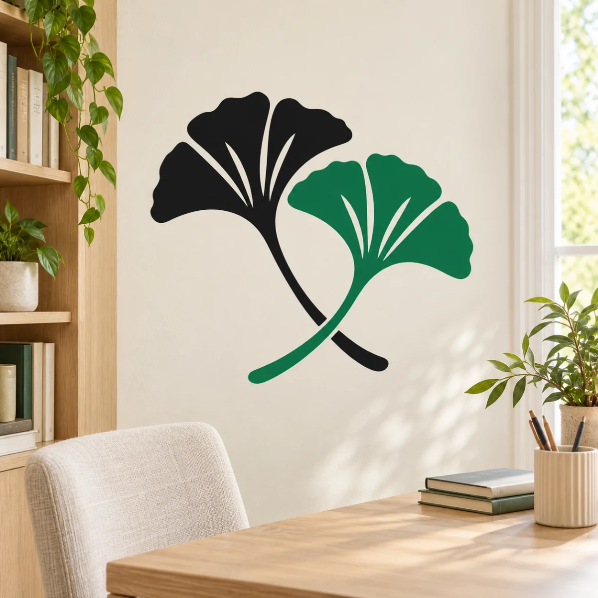 Ginkgo gemello - simulazione su parete liscia dello studio