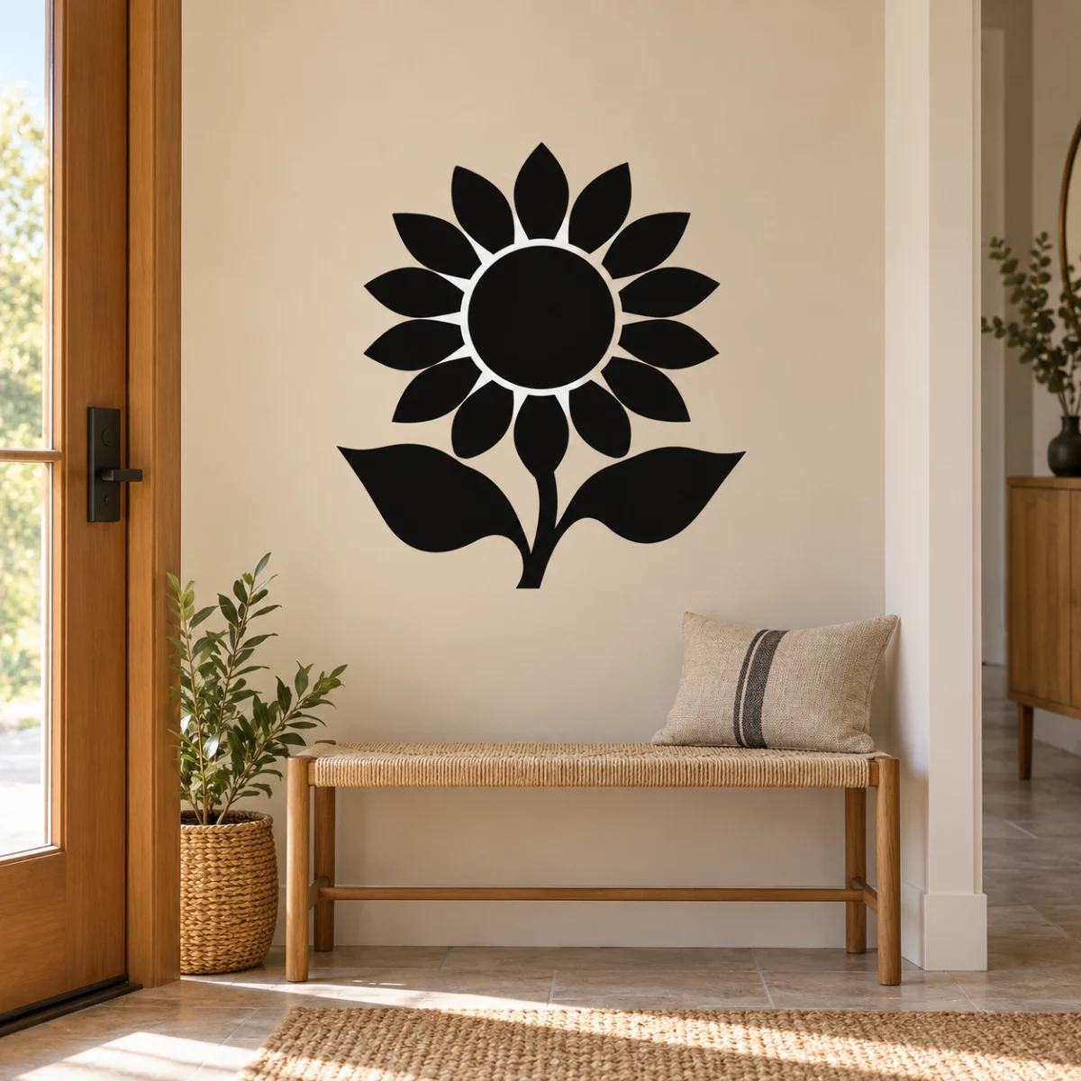Girasole aperto - simulazione su pannello liscio nell ingresso