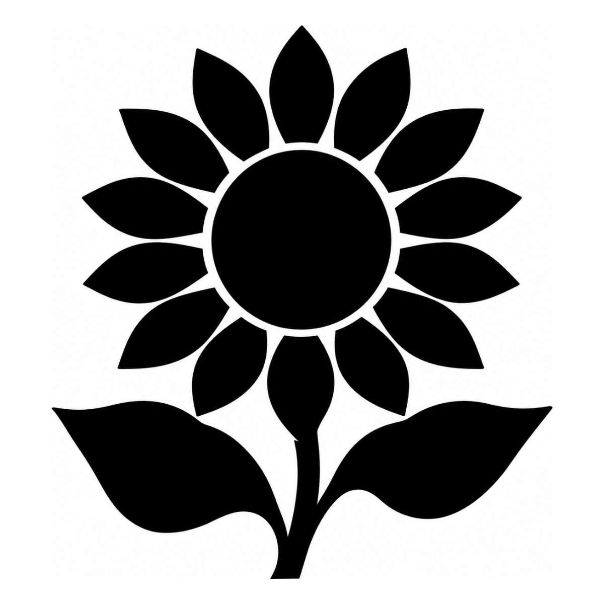 Girasole aperto - disegno adesivo monocolore