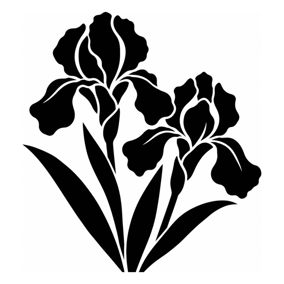 Iris in fiore - disegno adesivo monocolore