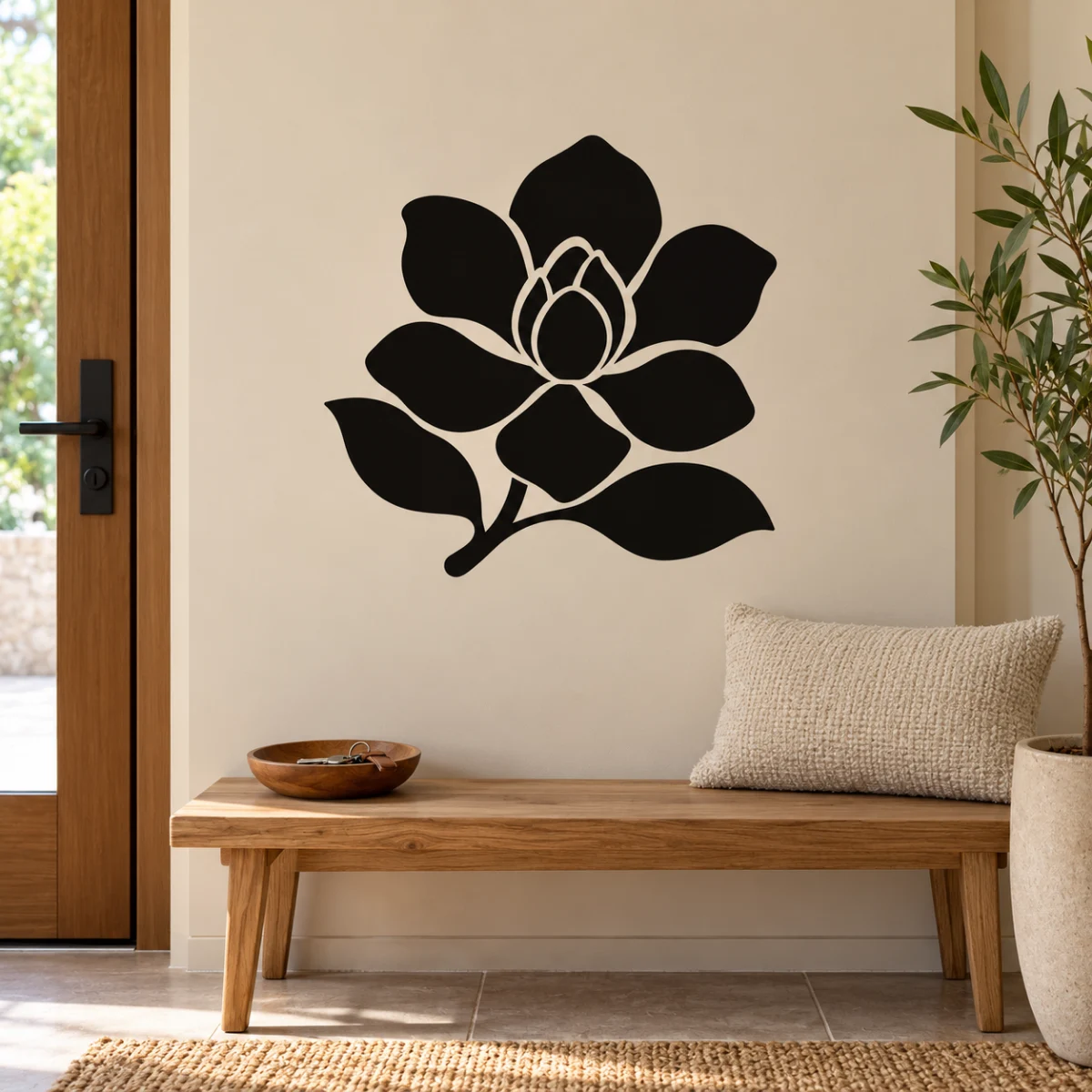 Magnolia sospesa - simulazione su pannello liscio nell ingresso