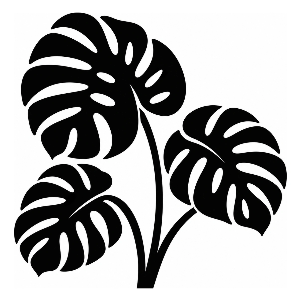 Monstera in movimento - disegno adesivo monocolore