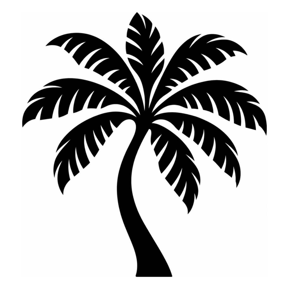 Palma costiera - disegno adesivo monocolore
