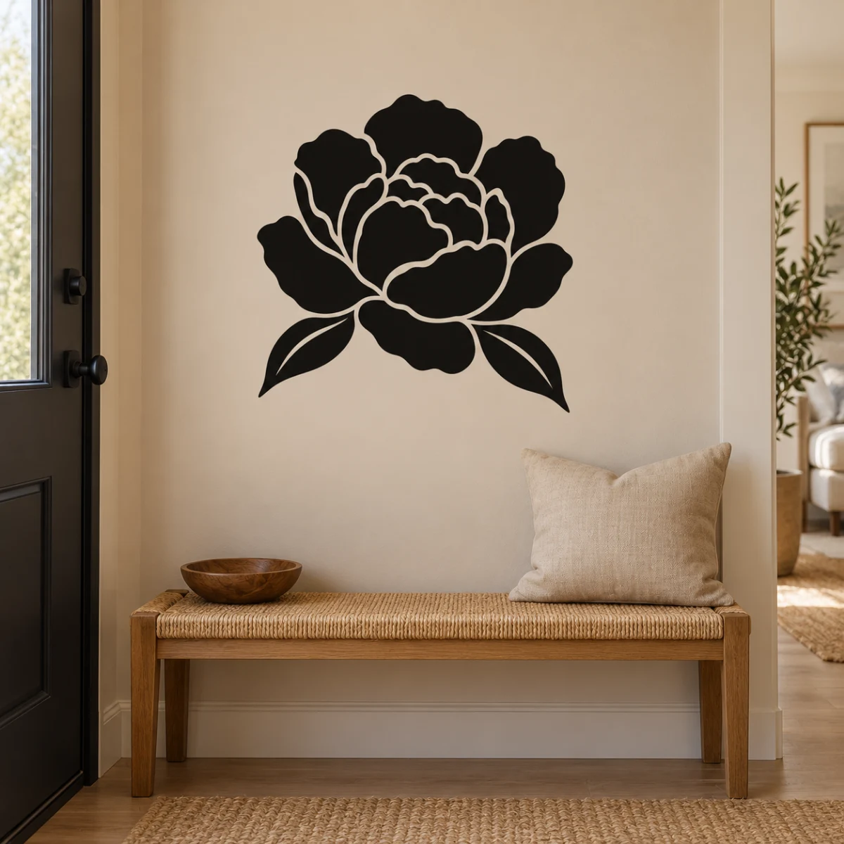 Peonia raccolta - simulazione su pannello liscio nell ingresso