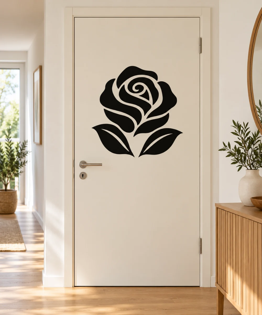 Rosa di carta - simulazione su porta interna liscia