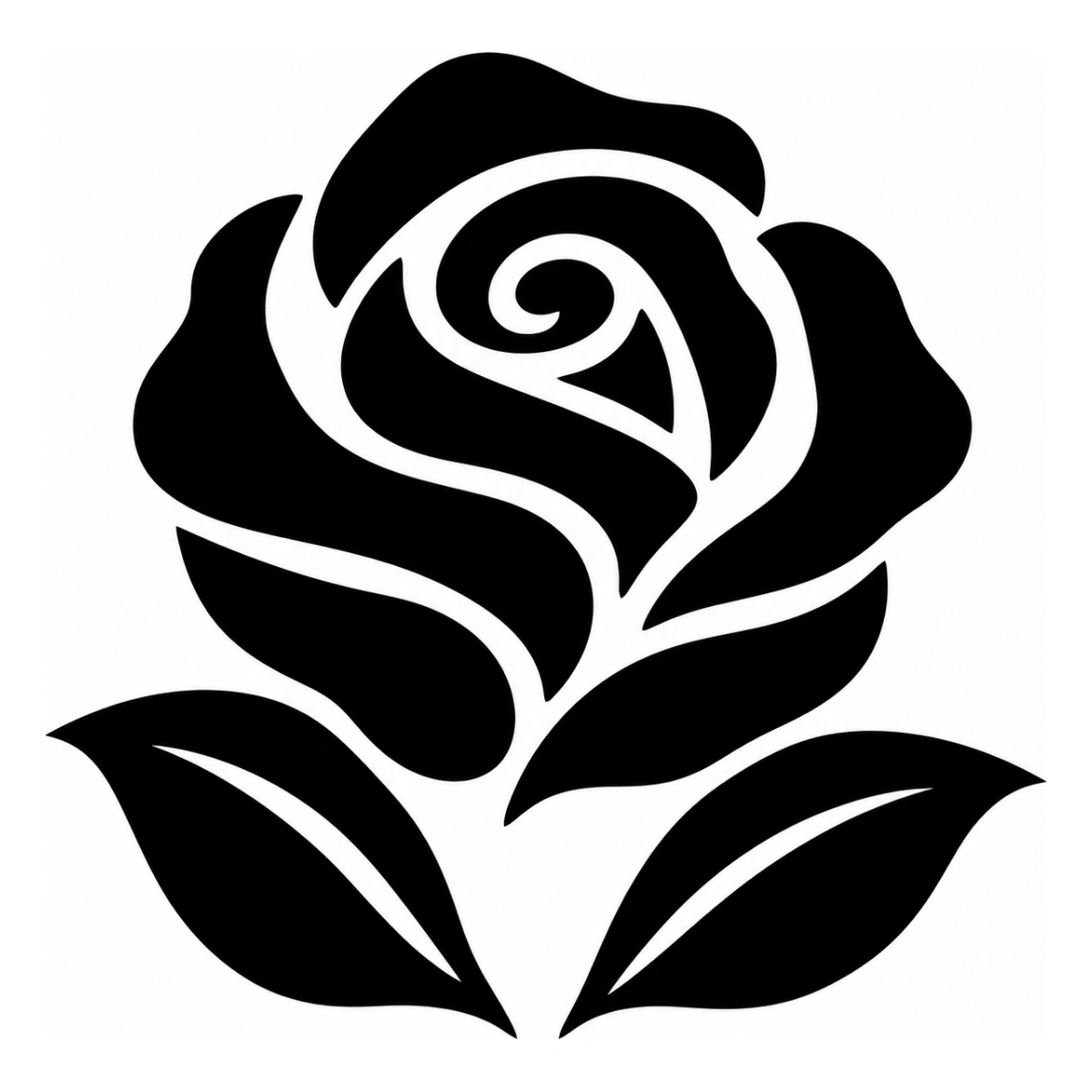 Rosa di carta - disegno adesivo monocolore