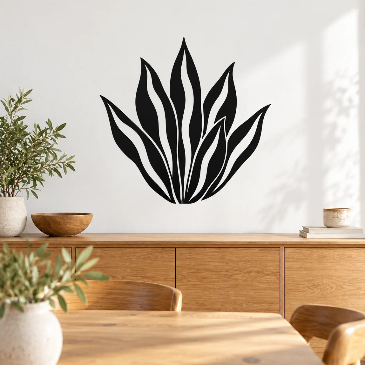 Sansevieria moderna - simulazione su parete liscia della zona pranzo