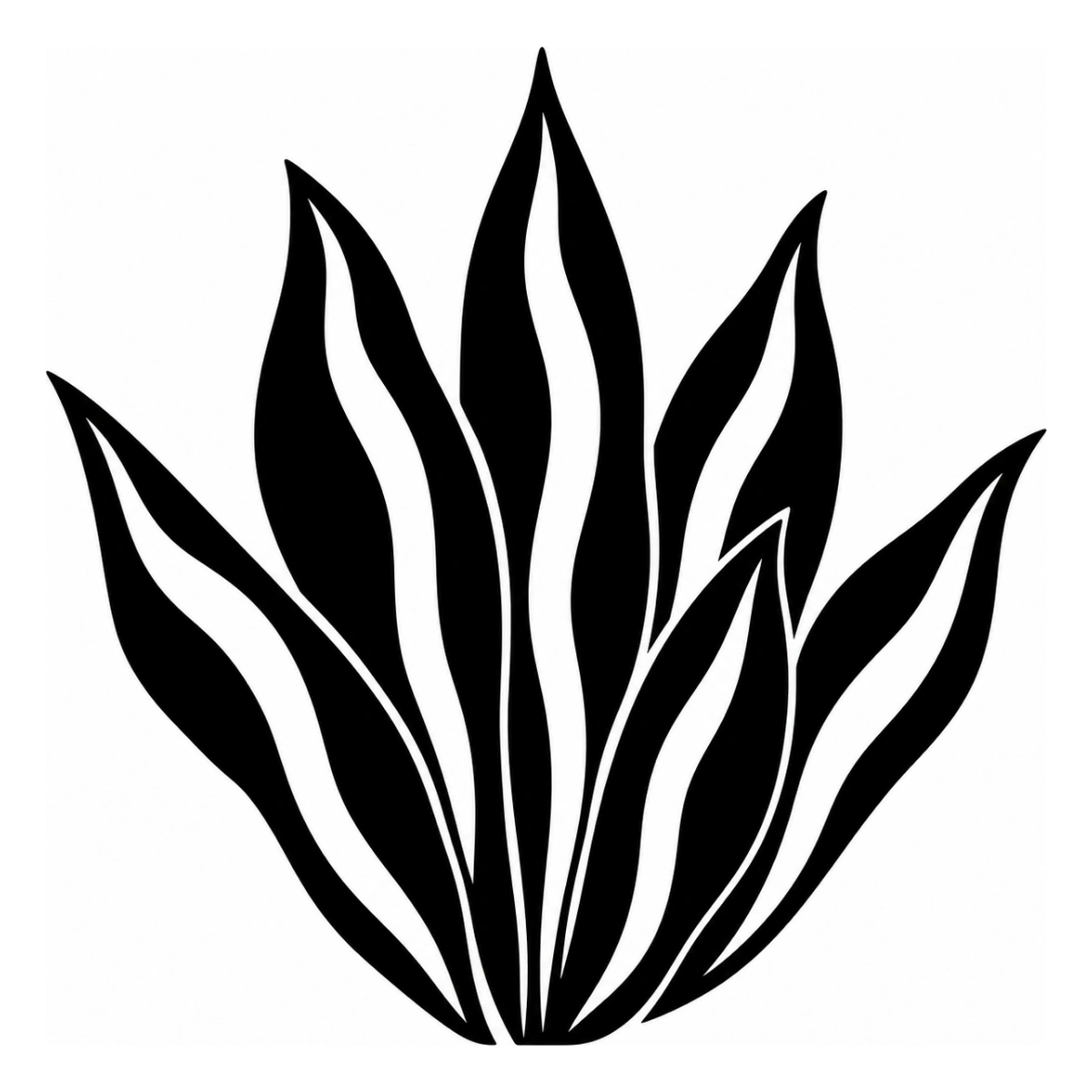 Sansevieria moderna - disegno adesivo monocolore