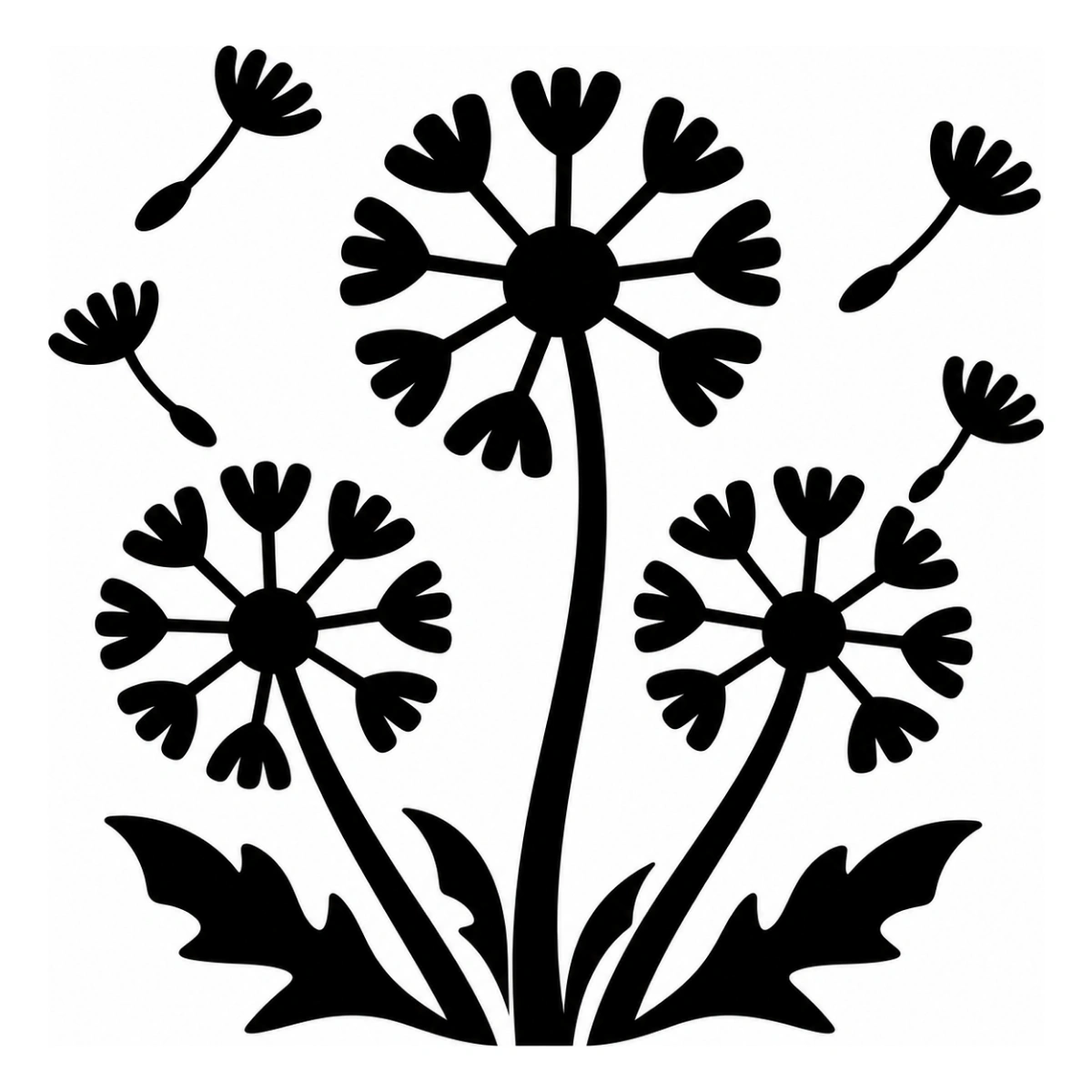 Soffioni essenziali - disegno adesivo monocolore