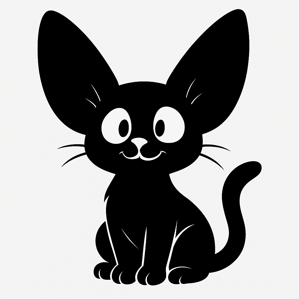 Adesivo Silhouette Gatto con Orecchie Grandi