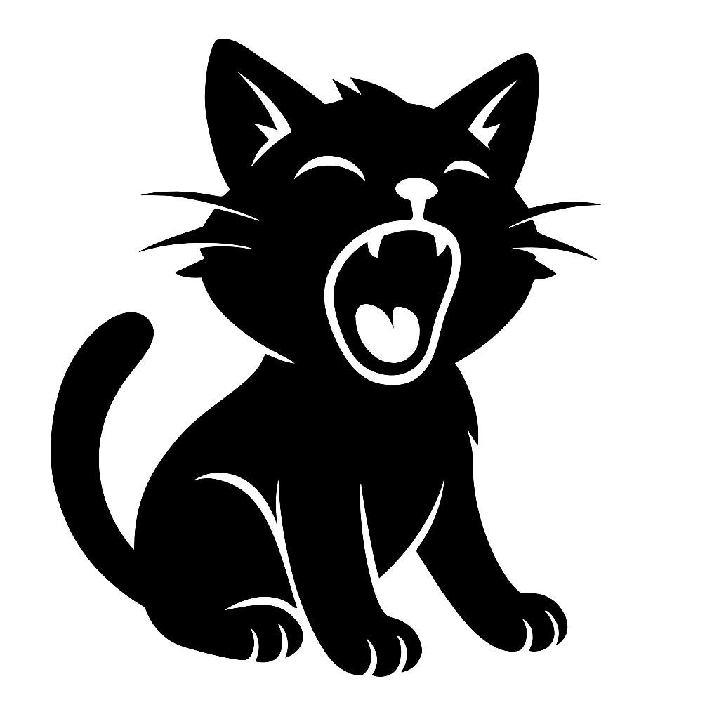 Adesivo Gatto Sbadiglio - Stile Silhouette