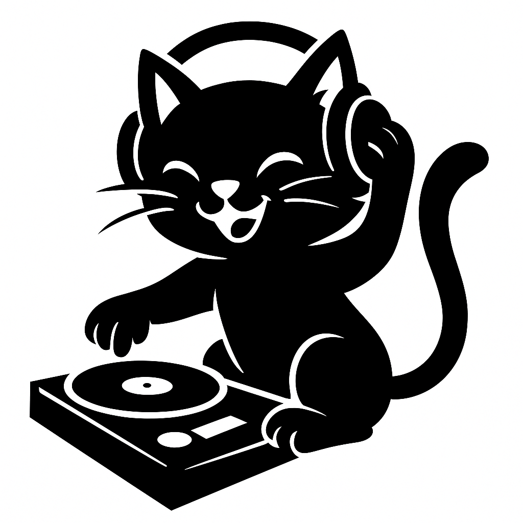 Adesivo Gatto DJ