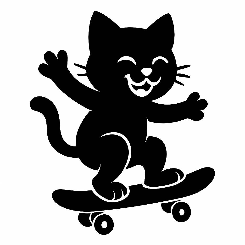 Gatto sullo skateboard