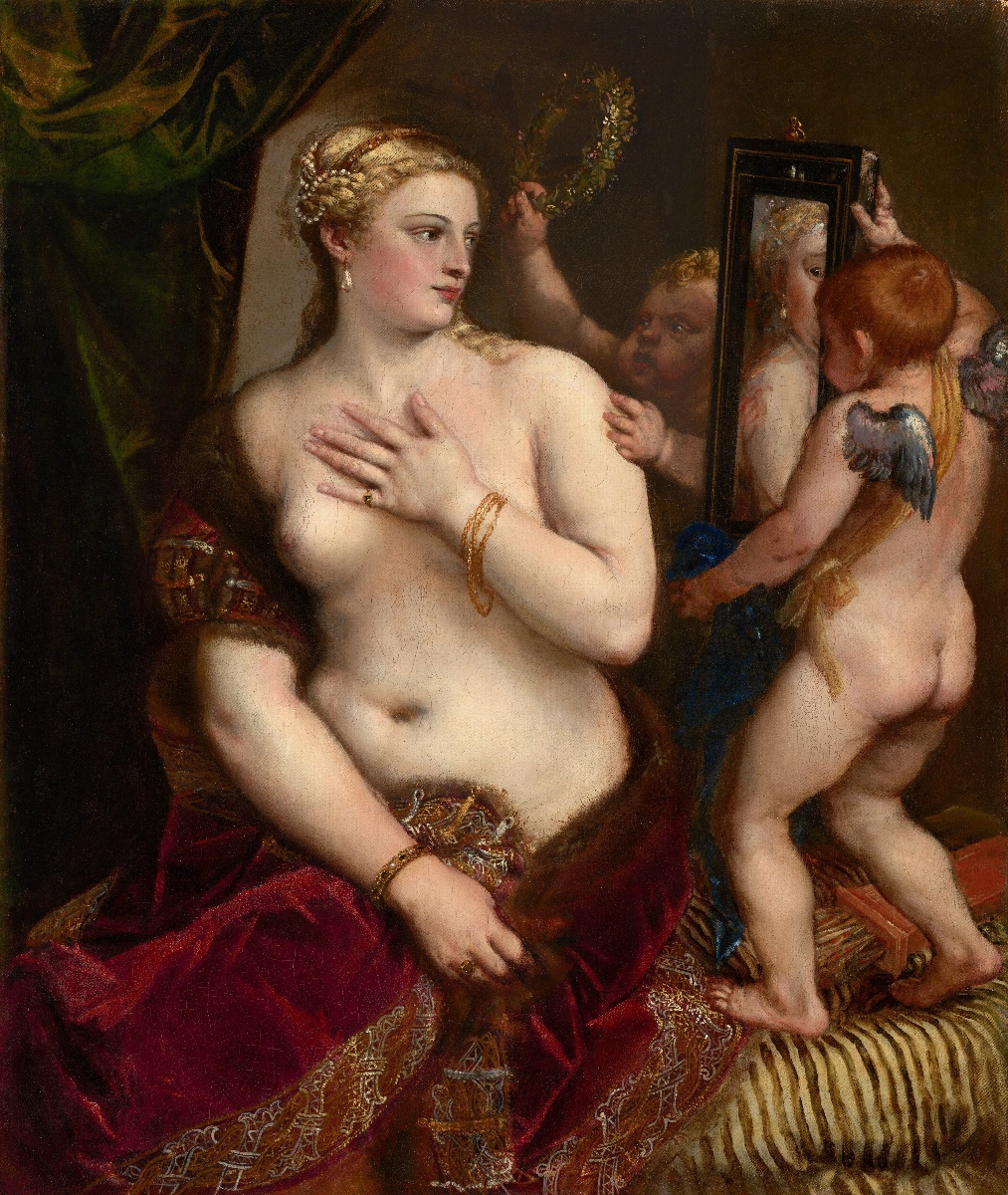Venere allo specchio - immagine completa della stampa su tela