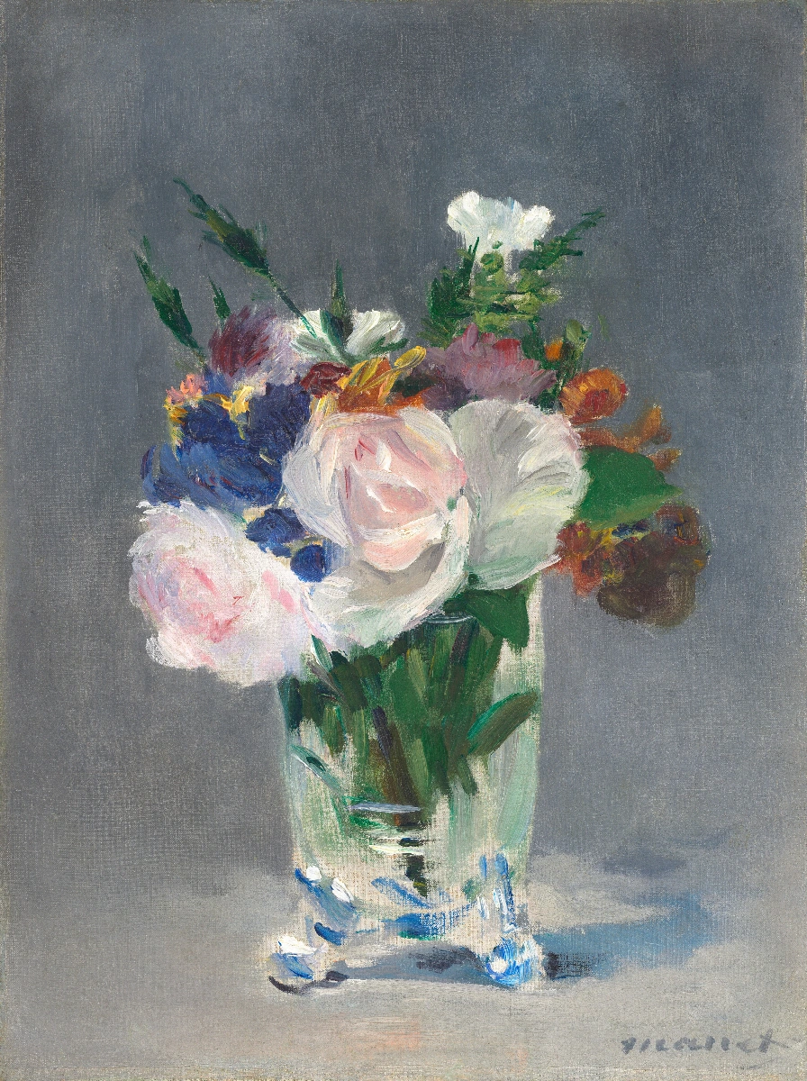 Fiori in un vaso di cristallo - Édouard Manet | Riproduzione su tela