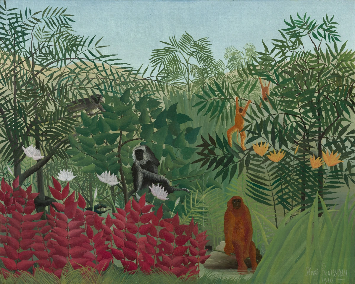 Foresta tropicale con scimmie - Henri Rousseau | Riproduzione su tela
