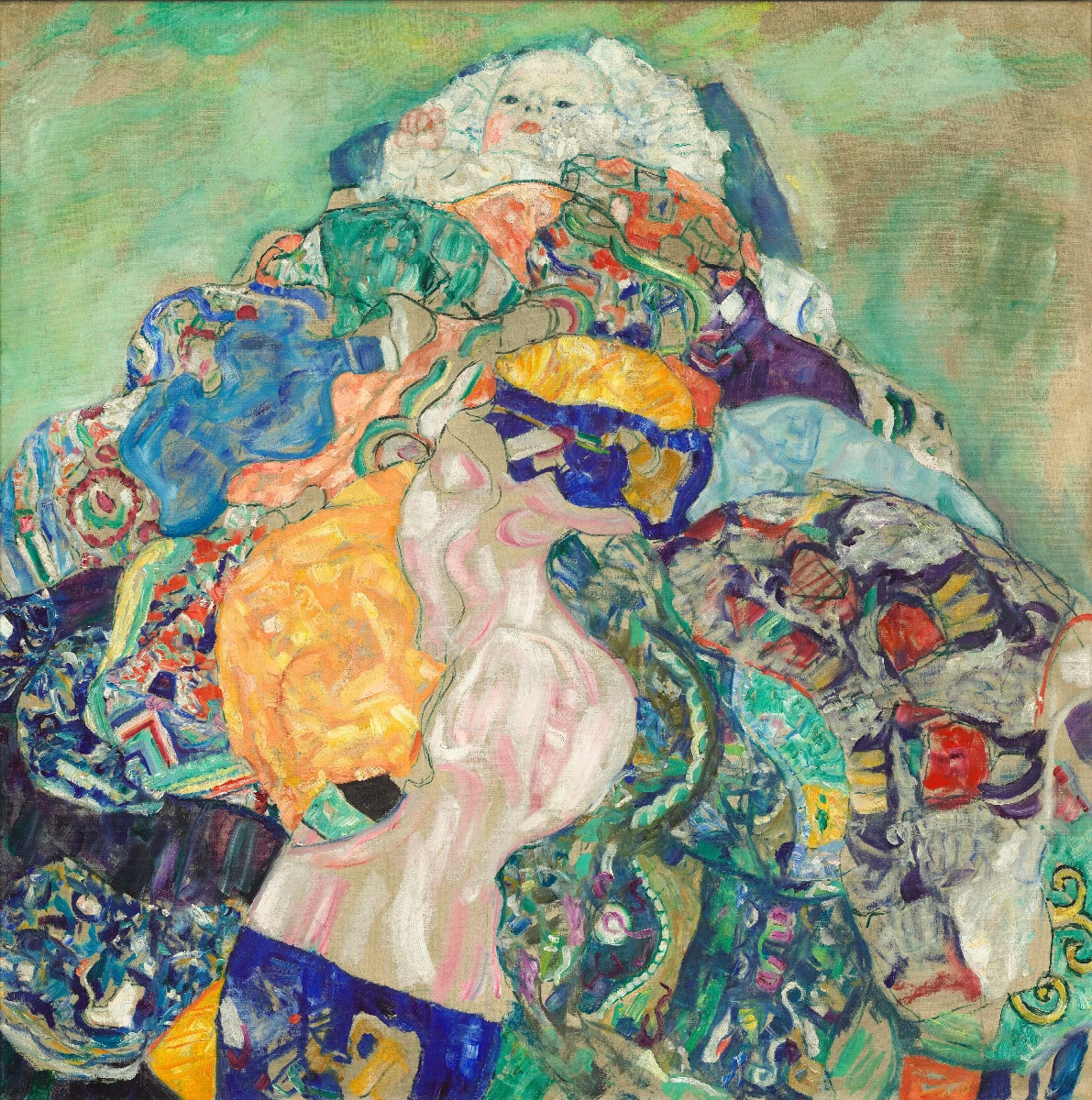 Bambino nella culla - Gustav Klimt | Riproduzione su tela