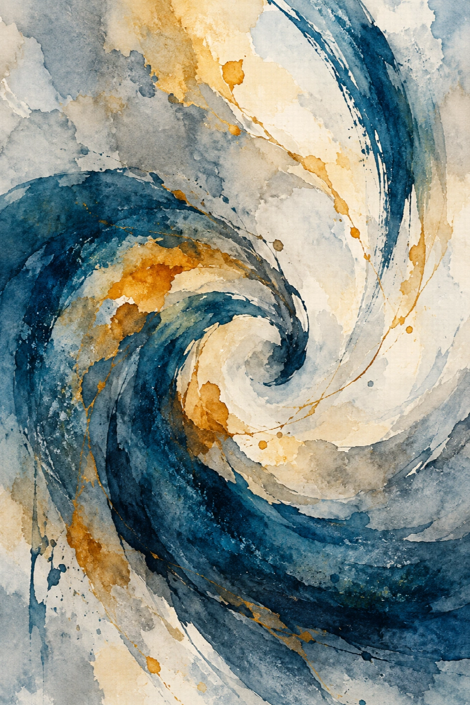 La spirale incompiuta | Stampa su tela astratta acquerello