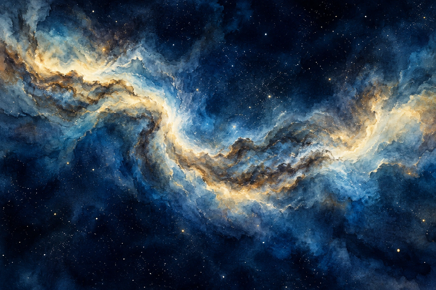 Il fiume di polvere stellare | Stampa su tela scenari spaziali acquerello
