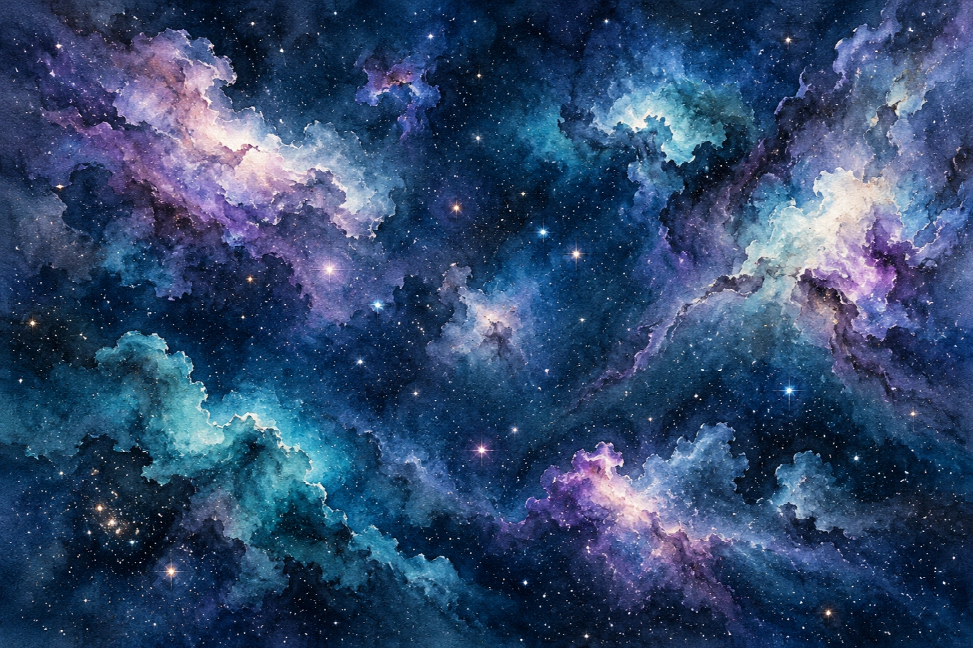 Arcipelago di nebulose - immagine completa della stampa su tela