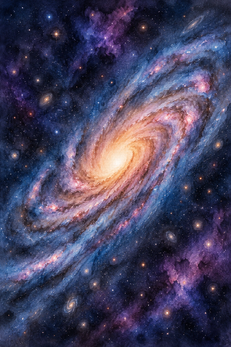 La spirale del crepuscolo | Stampa su tela scenari spaziali acquerello