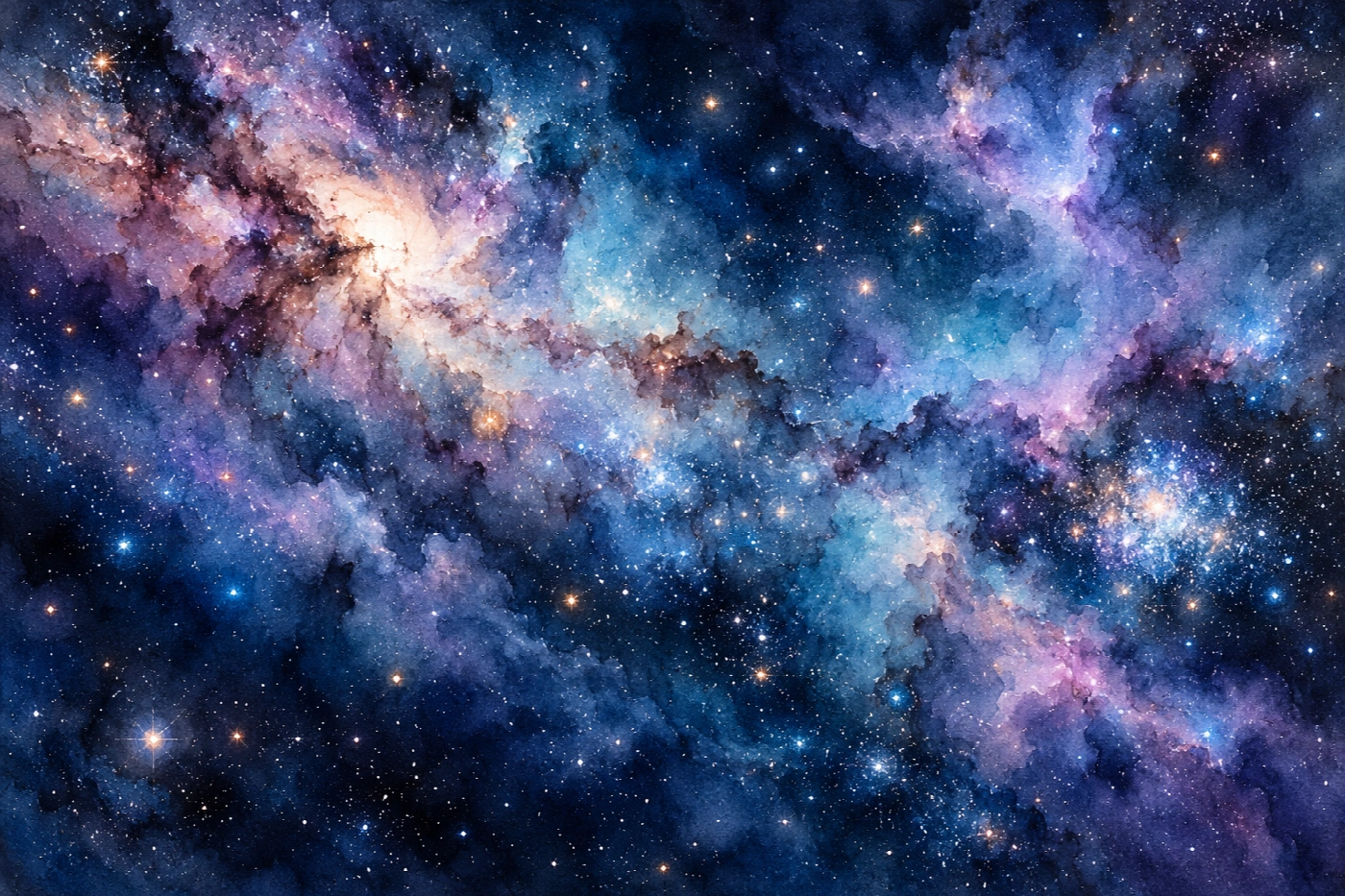 La nube delle costellazioni | Stampa su tela scenari spaziali acquerello