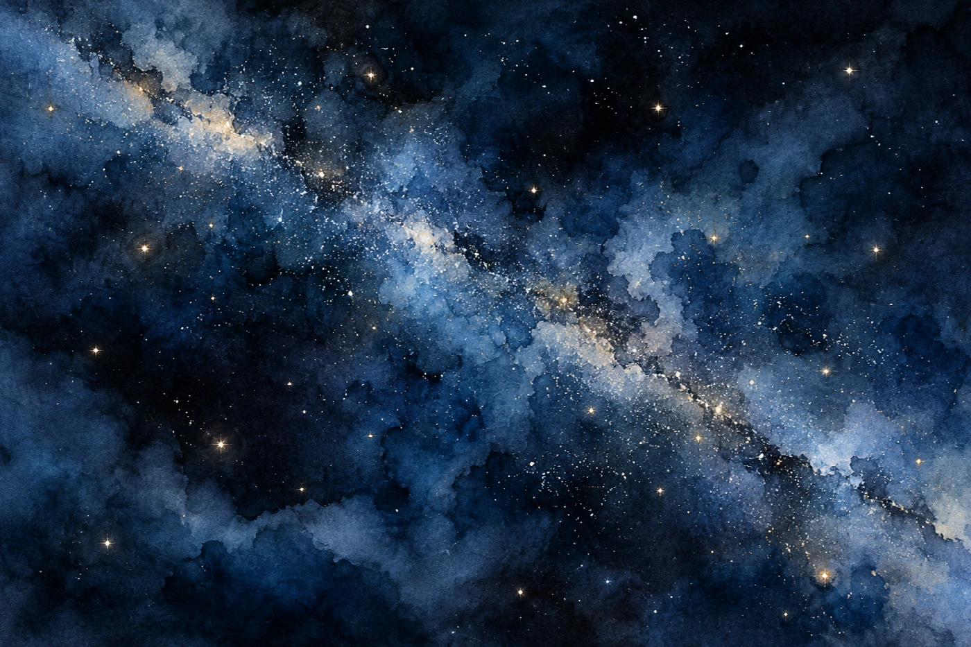 Silenzio fra le stelle | Stampa su tela scenari spaziali acquerello