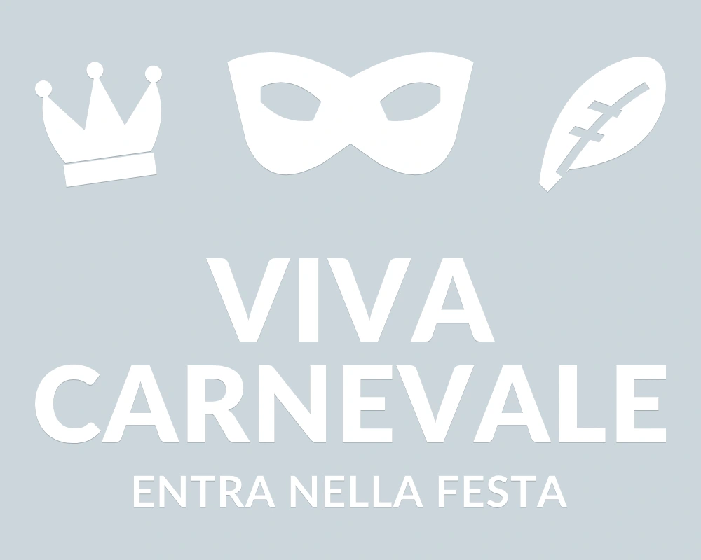 Maschera veneziana - Emblema centrale - VIVA CARNEVALE | Adesivo vetrina prespaziato