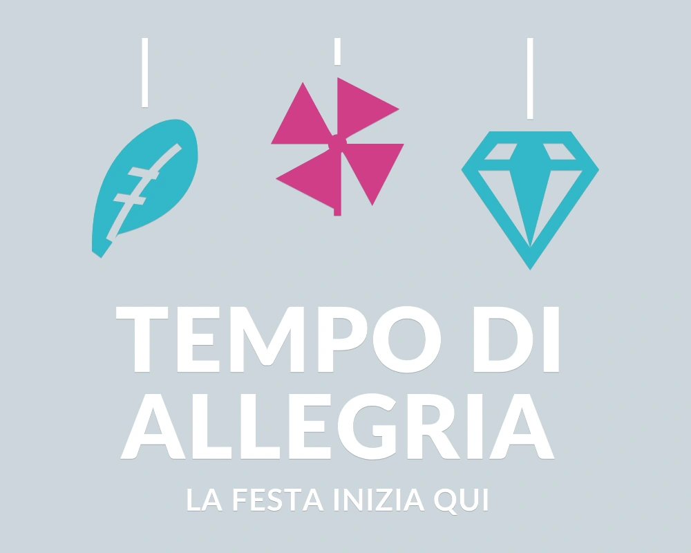 Girandola a quattro vele - Pendenti in festa - TEMPO DI ALLEGRIA | Adesivo vetrina prespaziato