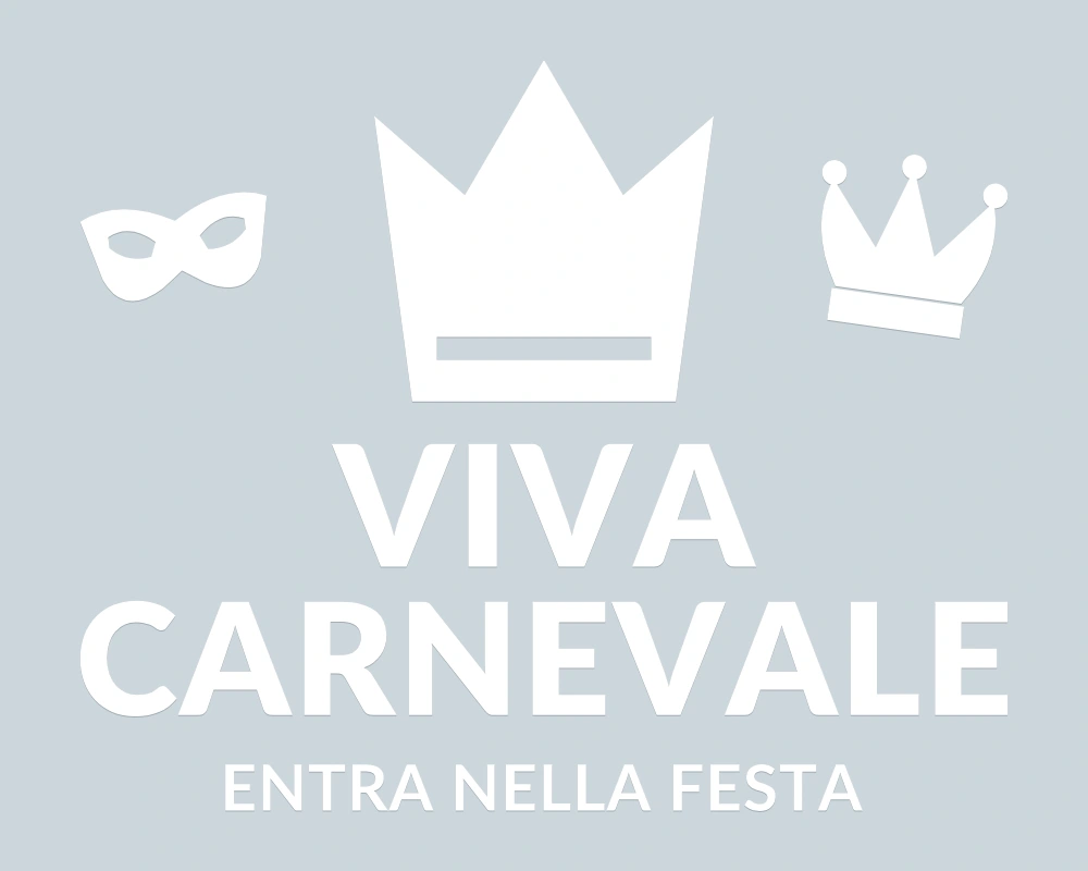Corona del corteo - Emblema centrale - VIVA CARNEVALE | Adesivo vetrina prespaziato