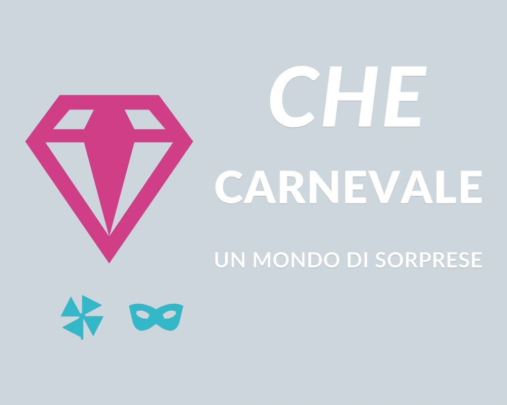 Rombi danzanti - Insegna laterale - CHE CARNEVALE | Adesivo vetrina prespaziato