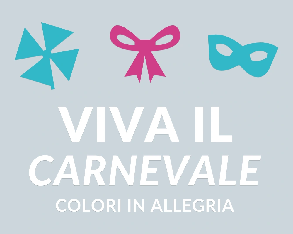 Fiocco di Carnevale - Trio decorativo - VIVA IL CARNEVALE | Adesivo vetrina prespaziato